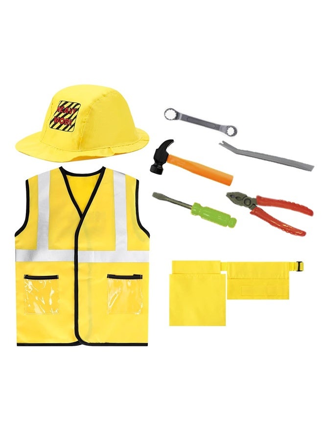 Halloween Construction Worker Engineering Costume, Engineering Dress Up Role Play Kit Set for Kids Birthday Theme Party Cosplay for Kids Ages 6 Years & Up - Image 2